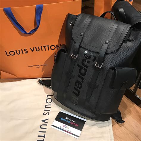 supreme lv backpack black|lv christopher backpack price.